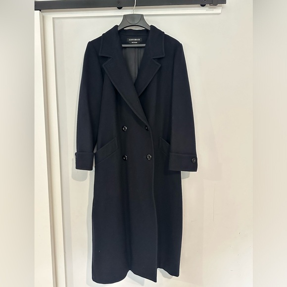 Jackets & Blazers - DonnyBrook Black Wool Long Button Up Coat Sz 8 Women’s Made In Ukraine